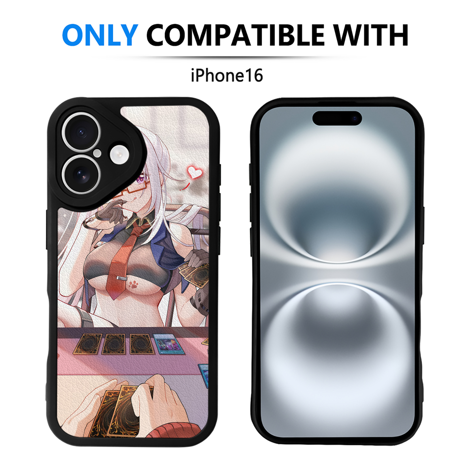 （画像用） 遊☆戯☆王 Yu-Gi-Oh! 【iPhone 16シリーズ対応】シリコンスマホケース（レザー調） 材質：シリコン
